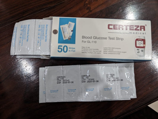 Certeza Blood Glucose Test Strip GL-110 50 strips